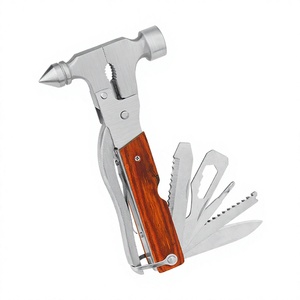 Marteau de sécurité multifonctionnel 4-en-1 pour voiture, brise-vitre, coupe-ceinture, outil d'évacuation d'urgence avec poignée en bois - Product Image 4