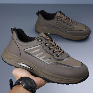 Chaussures de marche pour hommes, bout rond, tige synthétique, doublure en mesh respirant, semelle extérieure en caoutchouc, style décontracté tendance, automne - Product Image 3