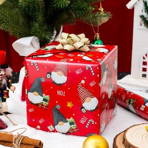 Christmas Wrapping <b>Paper</b> 30 Inch Jumbo <b>Roll</b> with Gridlines-30Inch X 100 Feet-Metallic Foil Shine Red and Blue Gnome <b>Wrap</b> <b>Paper</b> - Product Image 1