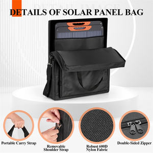 Housse de transport pour panneaux solaires double couche avec poches multiples Sac de rangement pour panneaux solaires Housse de transport pour Jackery <span class=keywords><strong>SolarSaga</strong></span> 100W 100X - Product Image 5