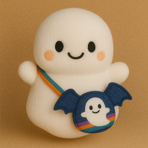 Peluche de Fantasma de Halloween Personalizado con Sombrero de Bruja, Alas de Murciélago y Linda Bolsa, Fantasma de Peluche con Bolsa de Dulces para Regalo Infantil - Product Image 6