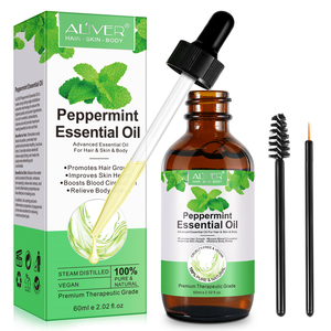 Aceite de Menta Orgánico de Grado Cosmético ALIVER, Antioxidantes Nocturnos, Mentol, Antiinflamatorio, Alivia la Picazón del Cuero Cabelludo, para el Cabello - Product Image 1