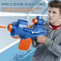 Pistolet à balles molles avec 16 fléchettes en mousse douce, pistolet de tir électrique pour garçons, jeu d'intérieur/extérieur
