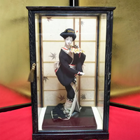 Petite poupée japonaise Geisha Antique, pouces, petite poupée japonaise en verre acrylique clair et en bois, présentoir