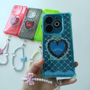 เคสโทรศัพท์สำหรับผู้หญิงพร้อมสายรัดข้อ<span class=keywords><strong>มือ</strong></span>รูปหัวใจสี่มุมสำหรับ Pixel 3 4 5 6 7 8A Pro - Product Image 3