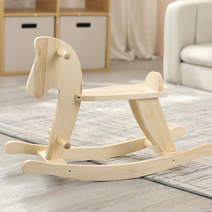 Caballo Balancín de Madera Blanco Arcoíris para Niños de 5 a 7 Años, Regalo Navideño - Product Image 4