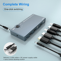Conmutador KVM HDMI para PC, 4K 60HZ, 2 Puertos HDMI, USB en 1, Salida HDMI, 4 Salidas USB, Conmutador KVM