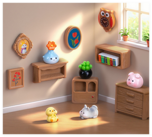 Scrivania in resina fontana a parete libreria orologio gufo vaso fiore salvadanaio portacandele vaso casa delle bambole <span class=keywords><strong>mobili</strong></span> in miniatura - Product Image 4