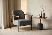 Fauteuil d'appoint individuel pour hôtel, salon, zones d'attente publiques, écoles et extérieur, avec revêtement en tissu doux et structure métallique