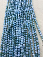 Perles de Larimar Rondes Taillées sur Mesure, Tailles Mixtes, Bleu Océan, Pierres Précieuses en Gros pour Bracelets/Colliers DIY, Bijoux Chili