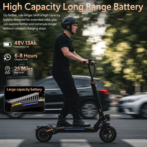 Scooter Eléctrico de Doble Motor, 1200W, 48V, 31 Millas de Autonomía, Capacidad de 120 kg, Plegable, Aluminio, Suspensión, Frenos de Disco, A16, Scooter de Dos Ruedas - Product Image 1
