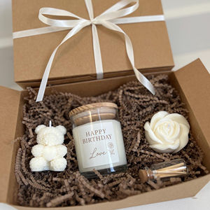 AIKUN Birthday <b>Scented</b> <b>Candle</b> <b>Gift</b> <b>Set</b> Including Cute Teddy Bear <b>Candle</b> and Decorative Rose <b>Candle</b> for Birthday Celebration - Product Image 1