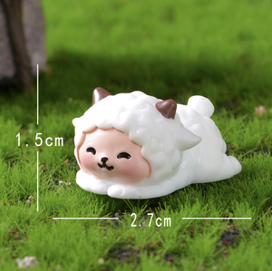 Anime figurina Mini cartoni animati in resina di arte di pecora artigianato figurina e decorazione per la tavola di casa in miniatura giocattoli e regali - Product Image 6