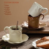 Mug en céramique blanc minimaliste 10oz Tasse à thé en porcelaine Passe au lave-vaisselle pour le bureau et la maison