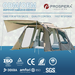 Tenda Tunnel da Campeggio Glamping di Lusso Pieghevole Impermeabile per Famiglie, Grande, Personalizzabile, per 8-10 Persone, 2 Stanze, Modello Beetle, per Giardino e Viaggi all'Aperto - Product Image 1