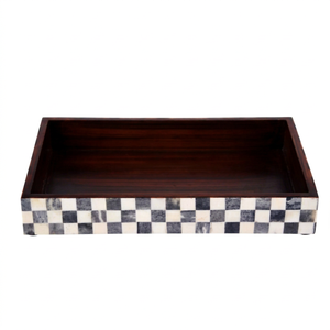 Best Selling Handmade Eco Friendly Bone Resin Bathroom Tray Multi Function Organizer Vanity Storage Luxury Home Decor from India - Product Image 1