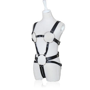 Corset à anneaux en fer, <span class=keywords><strong>poitrine</strong></span> <span class=keywords><strong>nue</strong></span>, body sexy à trois points, harnais de bondage, jouets sexuels BDSM - Product Image 2