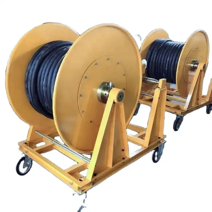 Industrial type spring cable reel drum