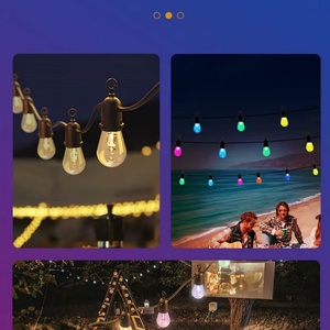 Waterproof Outdoor Festoon LED <b>Light</b> Kit 15m Connectable Hanging <b>String</b> <b>Light</b> App-controlled Voice-controlled with 15 Bulbs - Product Image 5