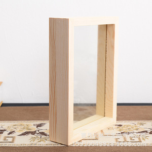 Solid Wood Photo <b>Frame</b> Rectangular Pine Natural Color Tabletop Display DIY Ornament - Product Image 1