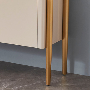 Armadio di stoccaggio moderno e minimalista in acciaio inossidabile ardesia da appoggio in vetro - Product Image 4