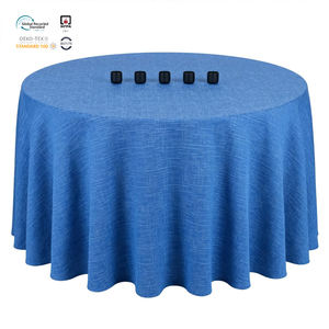 Nappe ronde jacquard en polyester doré réutilisable de 90 pouces, imperméable, écologique, personnalisable, lavable, motif floral pour salle de banquet - Product Image 1
