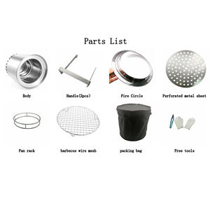 Brasero Portátil <span class=keywords><strong>de</strong></span> Acero Inoxidable <span class=keywords><strong>de</strong></span> Primera Calidad, 19 Pulgadas, Sin Humo, <span class=keywords><strong>para</strong></span> Jardín, Doble Capa, <span class=keywords><strong>para</strong></span> <span class=keywords><strong>Leña</strong></span> - Product Image 6