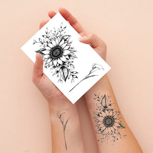 Autocollants de <span class=keywords><strong>tatouage</strong></span> temporaires à transfert d'eau - Matériel papier, couleurs blanc/crème/ivoire pour le corps, le visage, le bras, fournitures de fête - Product Image 4