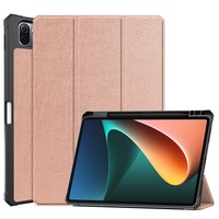 Xiaomi Mi Pad 5 5Pro Tablet kılıfı için kalem yuvası tutucu ile PU deri darbeye dayanıklı üç katlı standı manyetik kapak için 3