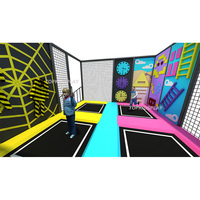 Mini Trampolín Zona de Juegos para Niños Cama Elástica de Interior Parque de Trampolines con Aro de Baloncesto para Niños y Adultos