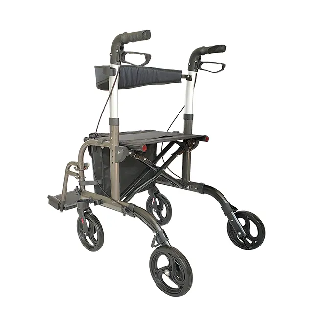 Silla de transporte plegable para adultos, Andador de aluminio de alta calidad