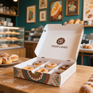 Oem Chất lượng cao giao hàng có thể gập lại tông bánh tráng miệng Cookie bánh rán giấy không thấm nước Bao bì hộp - Product Image 2