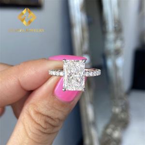 แหวนแต่งงาน10K ทำจากทองทึบหรูหราทำจาก3Ct เครื่องประดับเจ้าสาวสุดหรูแหวนหมั้นเพชรสำหรับปลูกในห้องปฏิบัติการ - Product Image 2