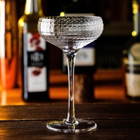 Gobelet à martini élégant en cristal de diamant de 5,5 oz, coupe à pied vintage, verres à cocktail