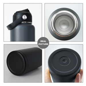 Custom Double Wall 18/8 Stainless Steel Vacuum Insulated BPA Free Wide Mouth Drinking Flask with Handle Lid - Product Image 4
