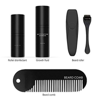 Kit Huile Premium Croissance Barbe & Moustache pour Hommes – Le Meilleur Vendeur en Europe, avec Rouleau Dermique