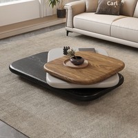 Table basse pivotante en bois de style italien minimaliste et luxueux pour petit salon, mobilier de maison