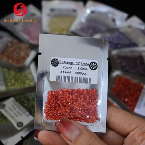 Vente en gros professionnelle de pierre de zircon de qualité 5A couleur forme ronde pierre précieuse en vrac 0.8mm à <span class=keywords><strong>2</strong></span>.7mm pierre de zircon cubique - Product Image 1