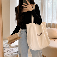 Sac fourre-tout en toile écologique personnalisé avec logo imprimé, grande capacité, réutilisable, couleur unie, en coton biologique, pour le shopping