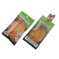Sac à fermeture éclair de taille personnalisable emballage de fumée hydratant pour cigares roulés à la main pochettes à fermeture éclair en plastique PET BOPP étanches à l'humidité