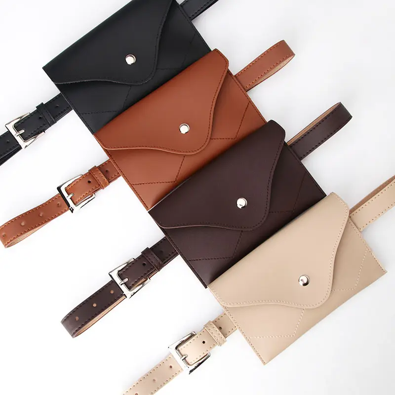 lady belt with pocket punk wind concave shape belt women's fashion belt