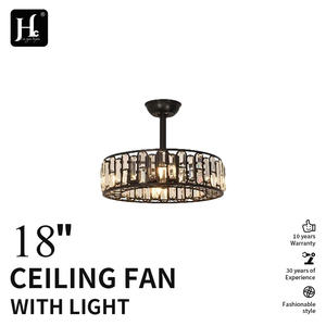 Lámpara de Techo Moderna y Elegante con Ventilador de Cristal, Negra, Iluminación Interior para Dormitorios y Comedores, Decoración del Hogar con Control Remoto - Product Image 2