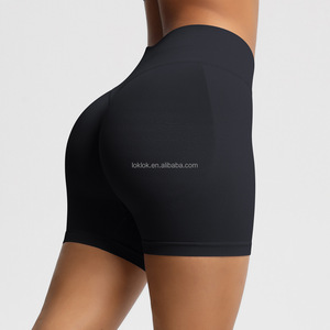 Shorts Deportivos de Mujer al por Mayor, Transpirables, de Secado Rápido, Color Sólido, Cintura Alta, Elásticos, para Gimnasio, Yoga y Deportes - Product Image 4