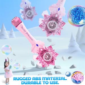 Baguettes à bulles magiques pour filles, <span class=keywords><strong>baguette</strong></span> à bulles musicale et lumineuse, souffleur de bulles automatique, cadeaux amusants en plein air pour enfants - Product Image 2