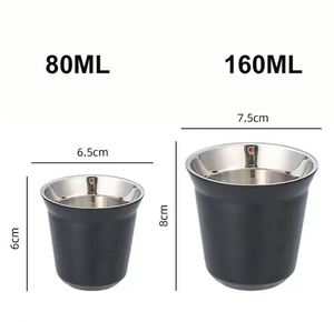 Verres à shot en acier inoxydable 304 de qualité supérieure, 80 ml et 160 ml, tasses à expresso à double paroi isolées, sans BPA, mini-tasses à eau pour promotion - Product Image 6