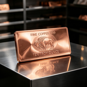 Ornement souvenir, barre de cuivre Bison de 10 oz, lingot fin .999 - Product Image 3