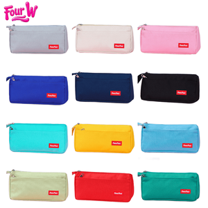 Grande capacité Double couche Oxford tissu créatif <span class=keywords><strong>couleur</strong></span> unie porte-<span class=keywords><strong>crayon</strong></span> sérigraphie cadeaux d'affaires Promotion - Product Image 2