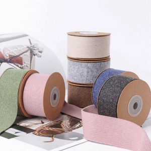 Ruban tissé rayé en polyester-coton de 2,5 cm x 25 yards, grand rouleau, pour la confection de nœuds DIY, accessoires pour vêtements, chapeaux et emballages cadeaux de Pâques - Product Image 2