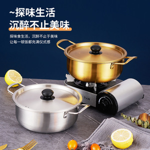 Aoran Stainless Steel Mini Pot 2.1-3L With Lid Induction Compatible For Ramen Noodle Soup Cooking - Product Image 3