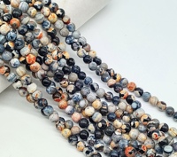 Bracelets en perles rondes en agate de feu, pierres précieuses, faites à la main, en vrac, pour hommes, vente en gros